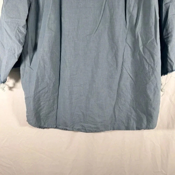 Carhartt Shirt Men's Large Blue Loose Fit Cut Off Short Sleeve Button Up - Picture 9 of 9